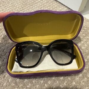 Gucci Black Sunglasses with Purple and Yellow Case